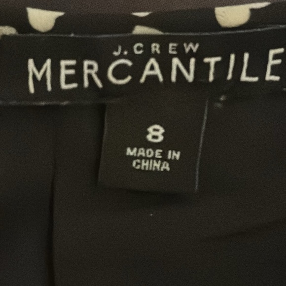 J. CREW Black White Heart Midi Mini Dress Long Sleeve Mercantile Size 8 Holiday - Picture 6 of 9